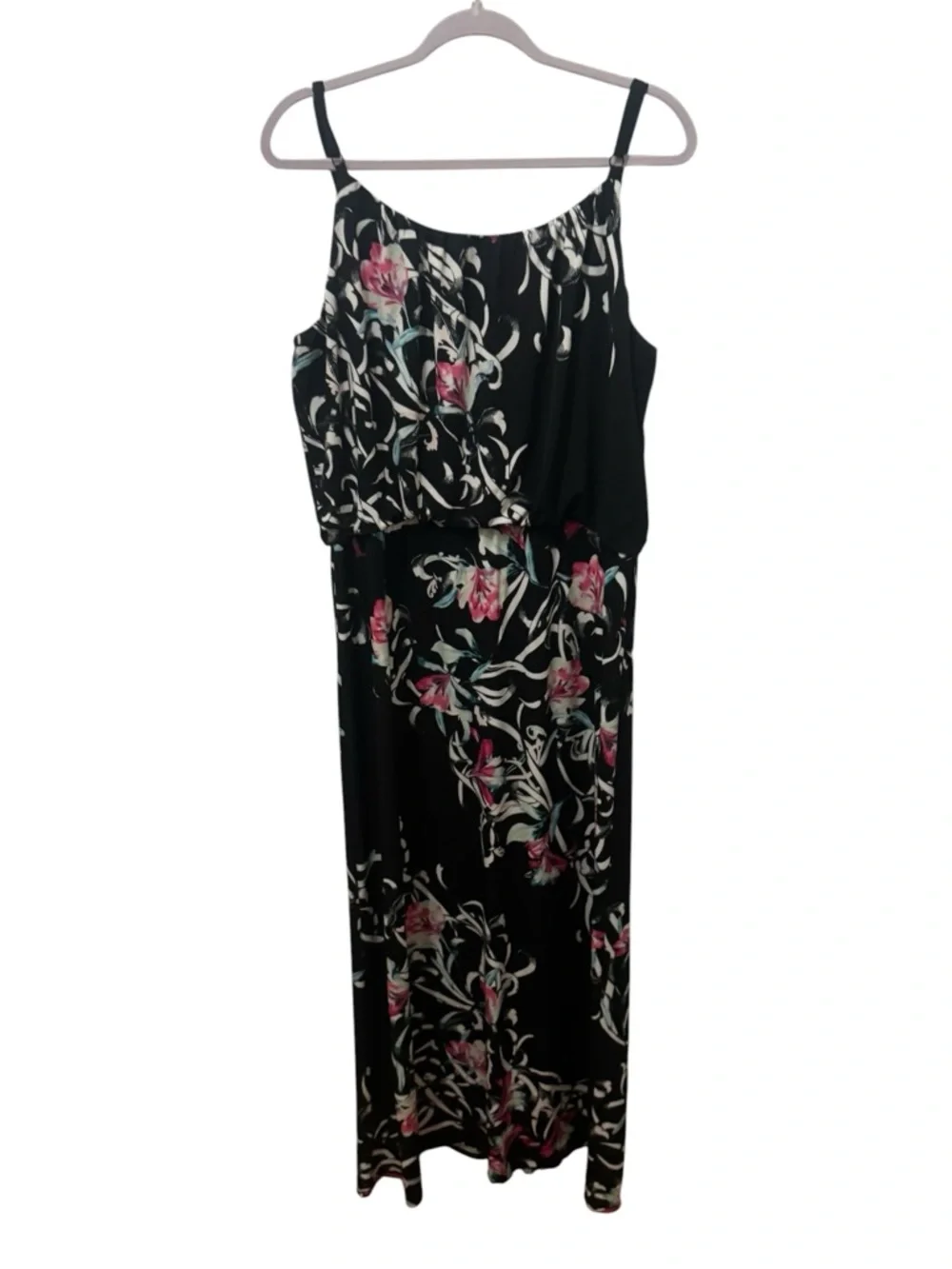 White House Black Market Black Floral Dress Size XL - Picture 3 of 5